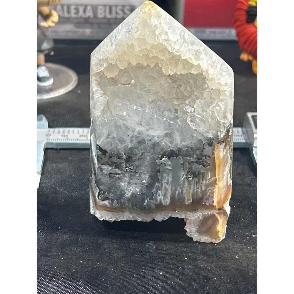 Natural Moss Agate Druzy Quartz Tower Polished Crystal Point #43